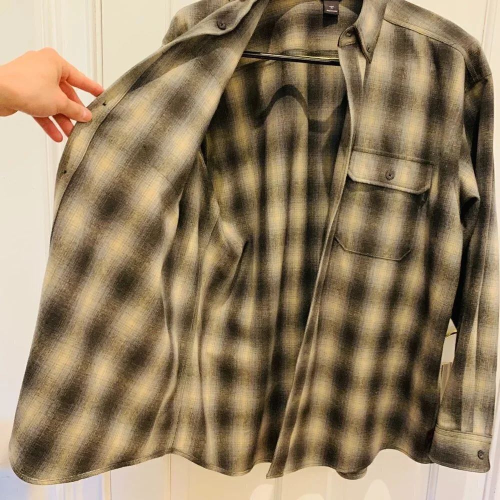 Vintage Woolrich Shirt Jacket Heavy Wool Plaid Flannel Mens XL Heavy Chamois